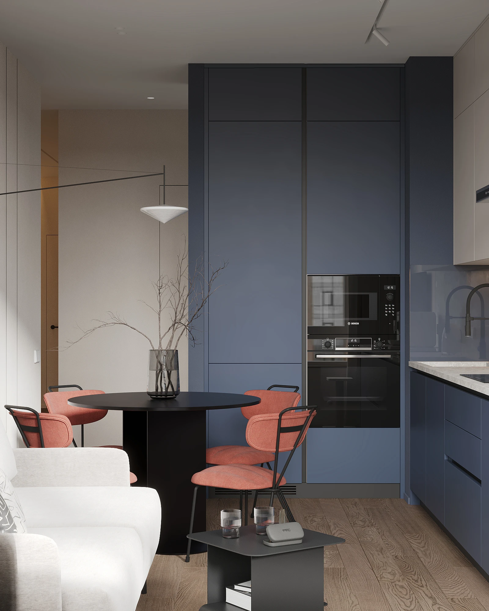 Квартира 83,11 м² — визуализация 1 студии А+Б