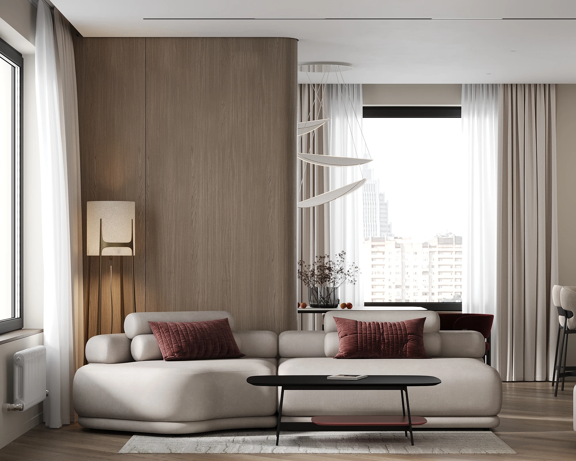 Квартира 96,54 м² — визуализация 1 студии А+Б