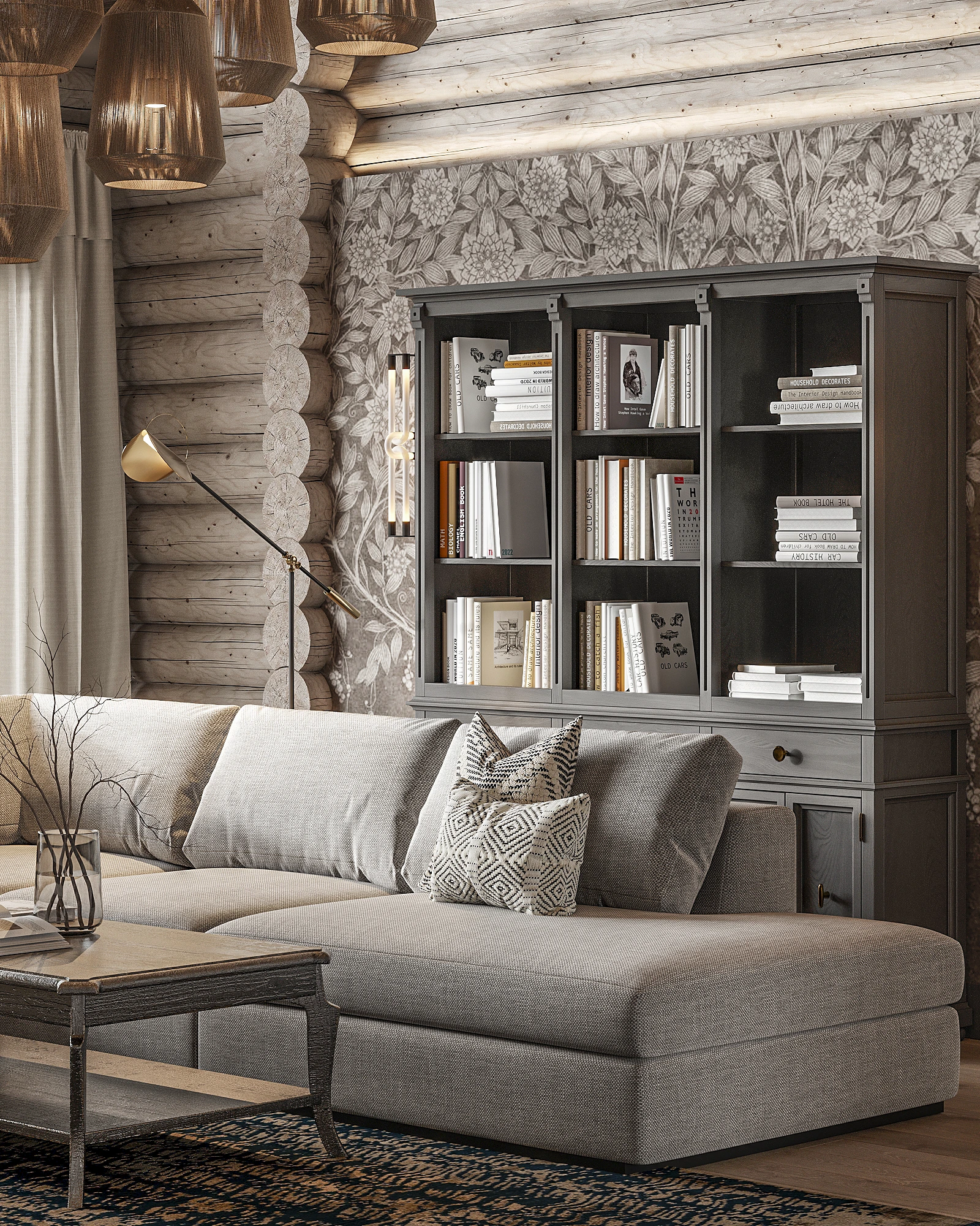 Гостиная — Дом из бревна и бруса 129,15 м²