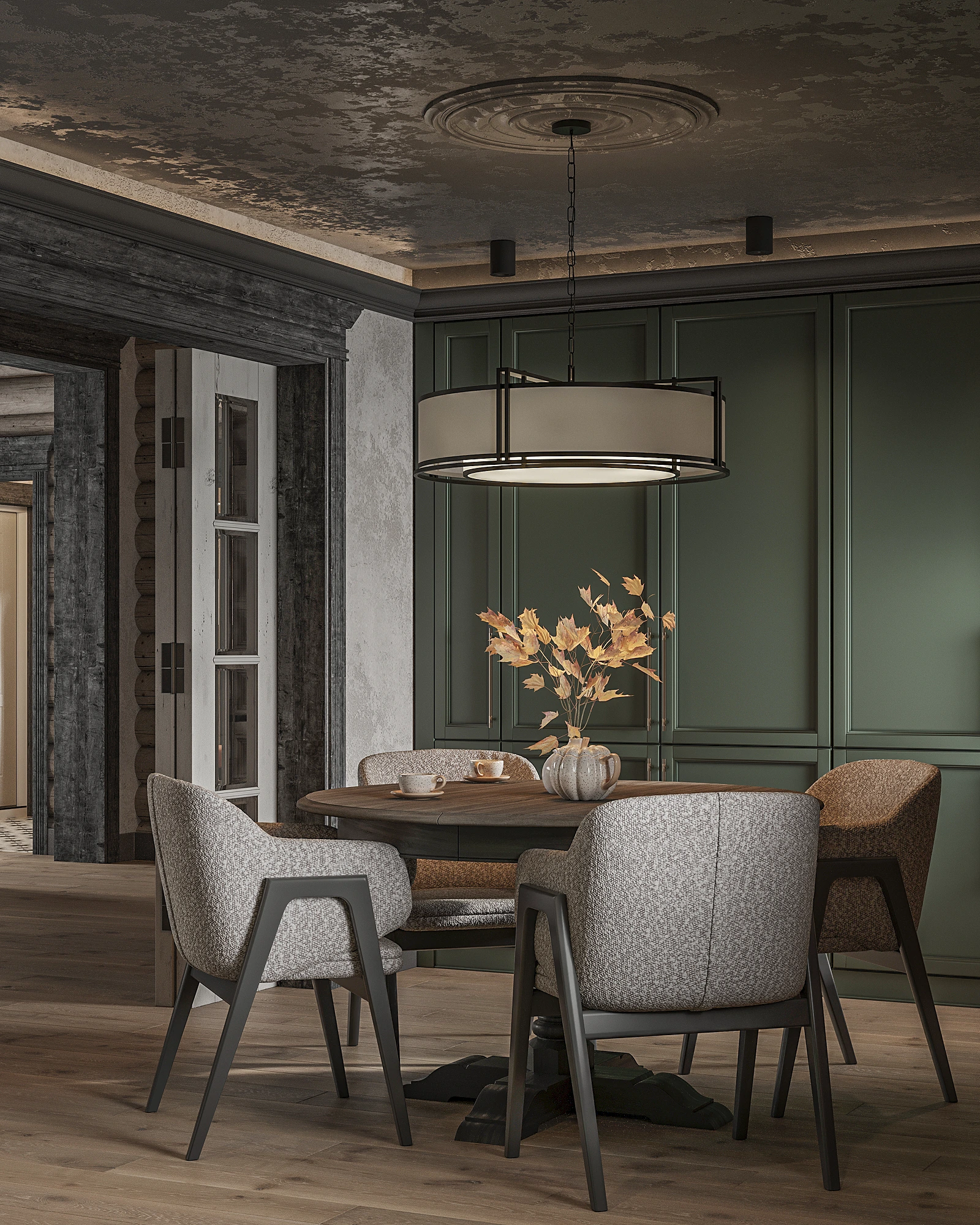 Кухня-столовая — Дом из бревна и бруса 129,15 м²